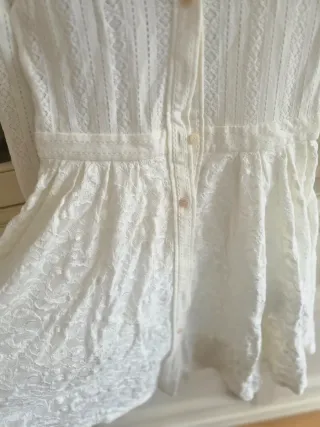Vestido Maje Blanco Talla S Algodón