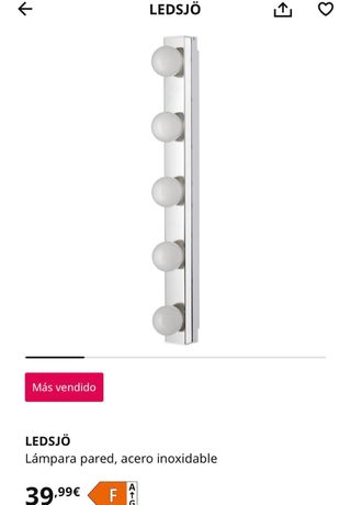 Toeletta con specchio e lampada LED in acciaio