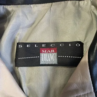 Chaqueta de cuero mujer negra y beige