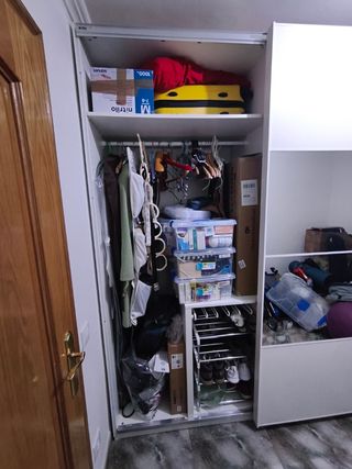 Armario blanco PAX, puertas correderas+espejo.