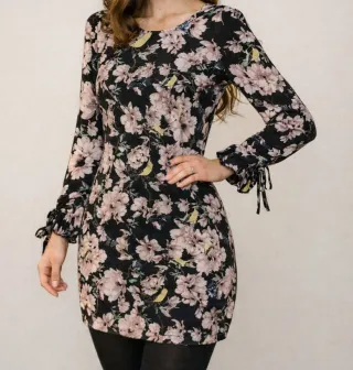 Vestido floral manga larga