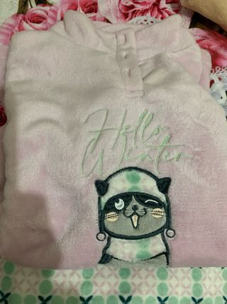 Pigiama donna beige e rosso