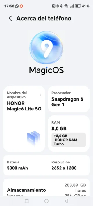 Honor Magic 6 Lite 5G VERDE METALIZADO