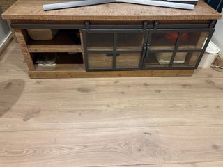 Mueble TV Salón Madera y Cristal