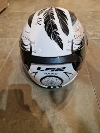 Casco Moto LS2 Blanco con Diseño