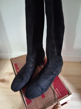 Botas altas de ante Mango Talla 38