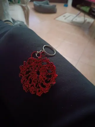 Portachiavi uncinetto a forma di cuore