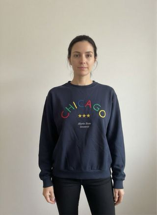 Sudadera College Chicago Azul Marino