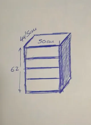 Cajonera de madera para armario