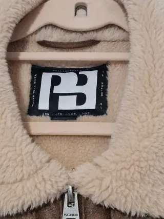 Chaqueta aviador marrón efecto piel y borreguillo