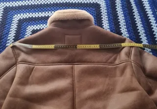 Chaqueta aviador marrón efecto piel y borreguillo