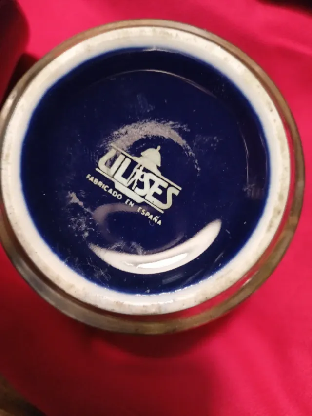 2 Tazas Azul Cobalto León Plata Ley