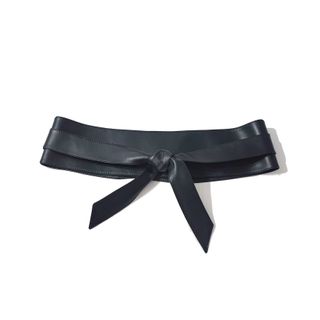 Cinturón faja cuero lazo negro 85-90 cm