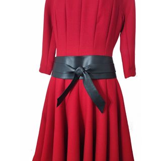 Cinturón faja cuero lazo negro 85-90 cm