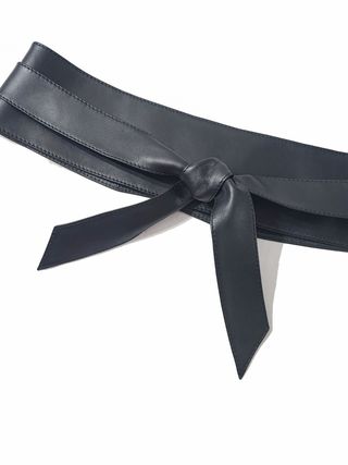 Cinturón faja cuero lazo negro 85-90 cm