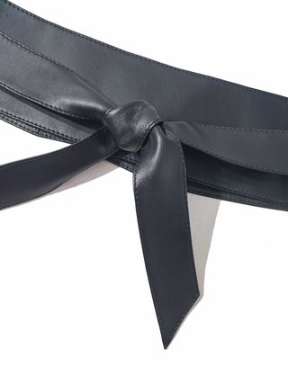 Cinturón faja cuero lazo negro 85-90 cm