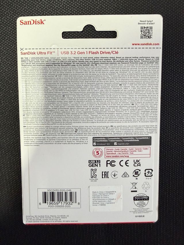 Memoria SanDisk 512GB Ultra Fit USB