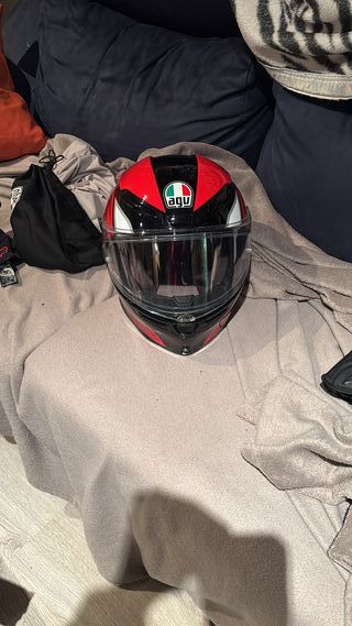 Casco Moto AGV K6 Rojo y Negro
