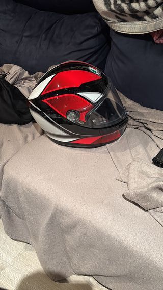 Casco Moto AGV K6 Rojo y Negro