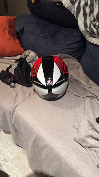 Casco Moto AGV K6 Rojo y Negro