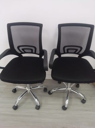 6 Sillas Ergonómicas Oficina Negras