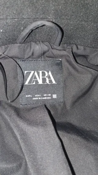 Abrigo Zara Mujer Negro Talla L