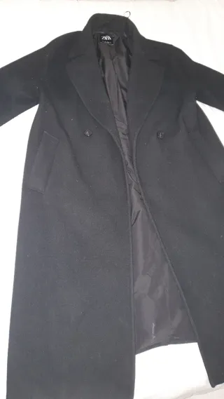 Abrigo Zara Mujer Negro Talla L