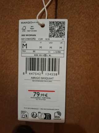 Abrigo Mango Lana Cuello Embudo Marrón