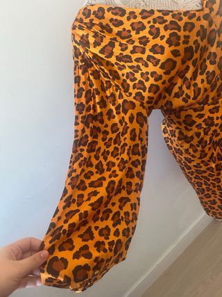 Vestido Sfera Leopardo Naranja y Marrón