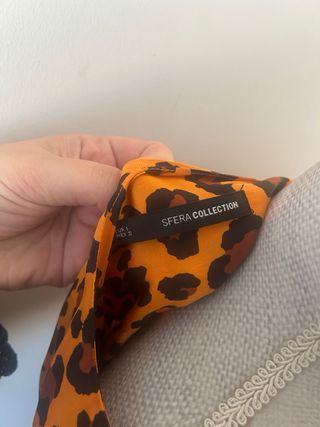 Vestido Sfera Leopardo Naranja y Marrón