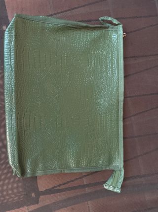 Bolsa documentos/dinero piel cocodrilo verde