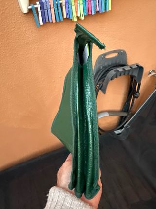 Bolsa documentos/dinero piel cocodrilo verde