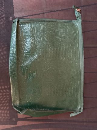 Bolsa documentos/dinero piel cocodrilo verde