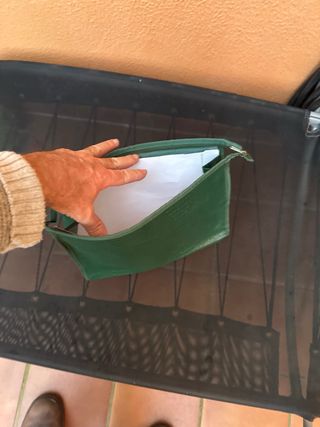 Bolsa documentos/dinero piel cocodrilo verde