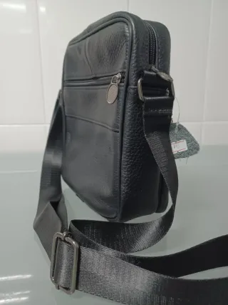 Bolso bandolera de piel auténtica para hombre