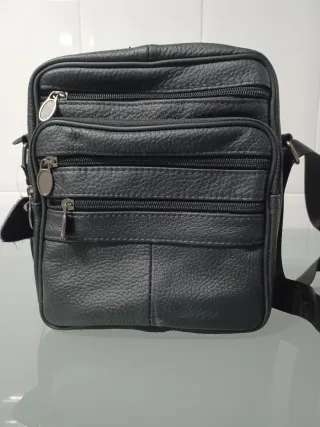 Bolso bandolera de piel auténtica para hombre