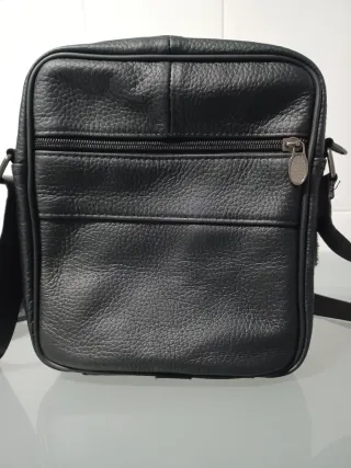 Bolso bandolera de piel auténtica para hombre