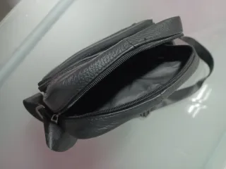 Bolso bandolera de piel auténtica para hombre