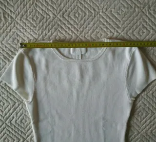 T-shirt costine panna elasticizzata