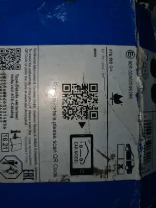 Pastillas traseras bmw ATE ceramicas