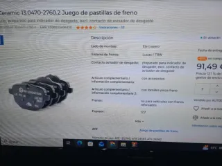 Pastillas traseras bmw ATE ceramicas