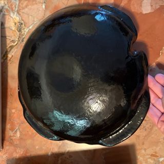 Vassoio in vetro Lalique nero e multicolore 32cm