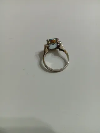 Anello Argento Pietra Acquamarina Diamanti