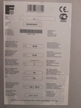 Caldera Ferroli Gas Natural 92-1