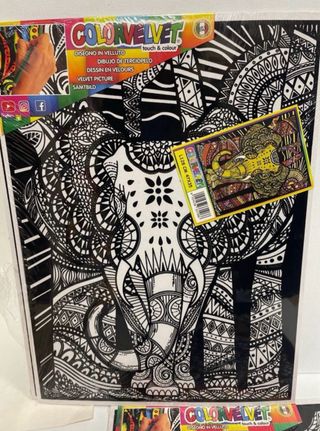 Lote 3 laminas terciopelo Color Velvet. Animales 1