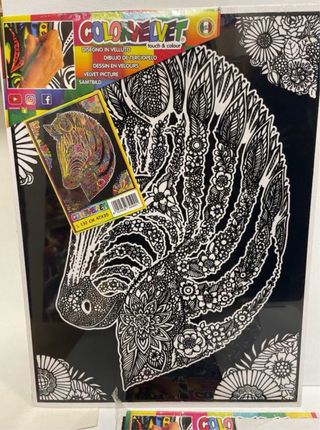 Lote 3 laminas terciopelo Color Velvet. Animales 1