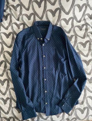 Camisa Zara Azul Estampada Talla M