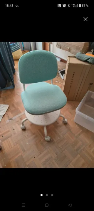 Silla de oficina Ikea color verde azulado