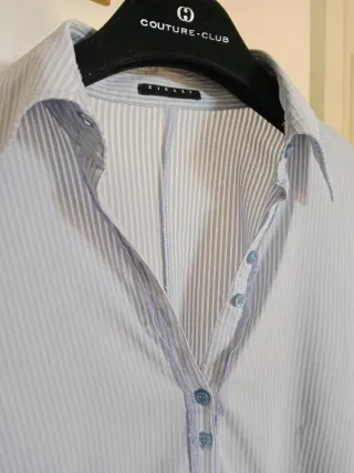 Camisa de rayas Sisley azul y blanco