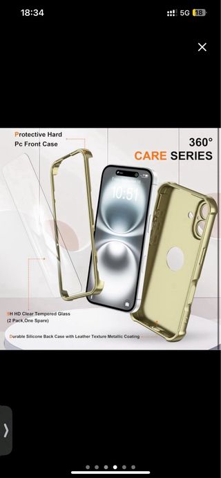 NUOVA Custodia iPhone 16 Plus Oro
